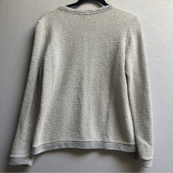 Dolan Anthropologie Silver Shine Metallic Crewneck Textured Sweater Sz S - Picture 3 of 7